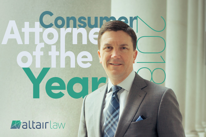 Consumer Attorney of the Year 2018 graphic featuring Craig Peters headshot