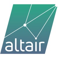 Altair logo with a green gradient background and white geometric lines connecting dots, featuring the word "altair."